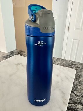 Contigo Blue and Gray 20oz Stainless Travel Bottle